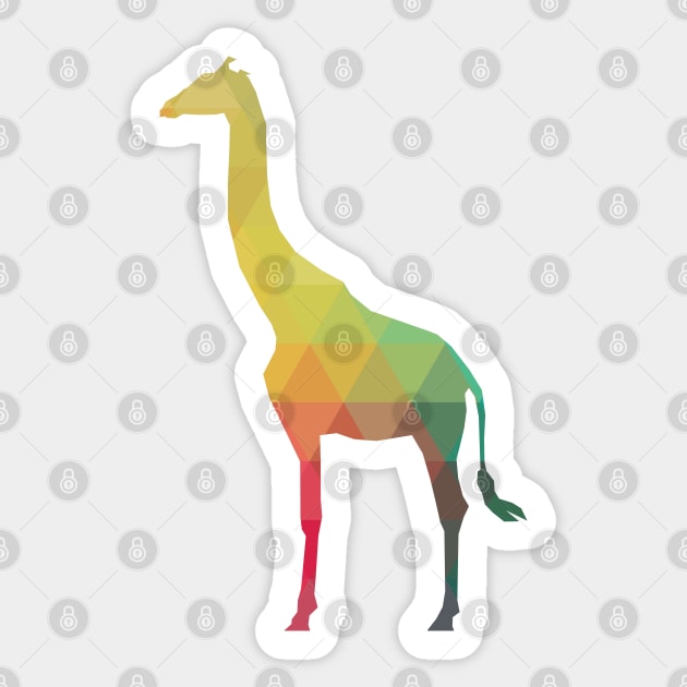 Rainbow giraffe silhouette Sticker by AdiDsgn